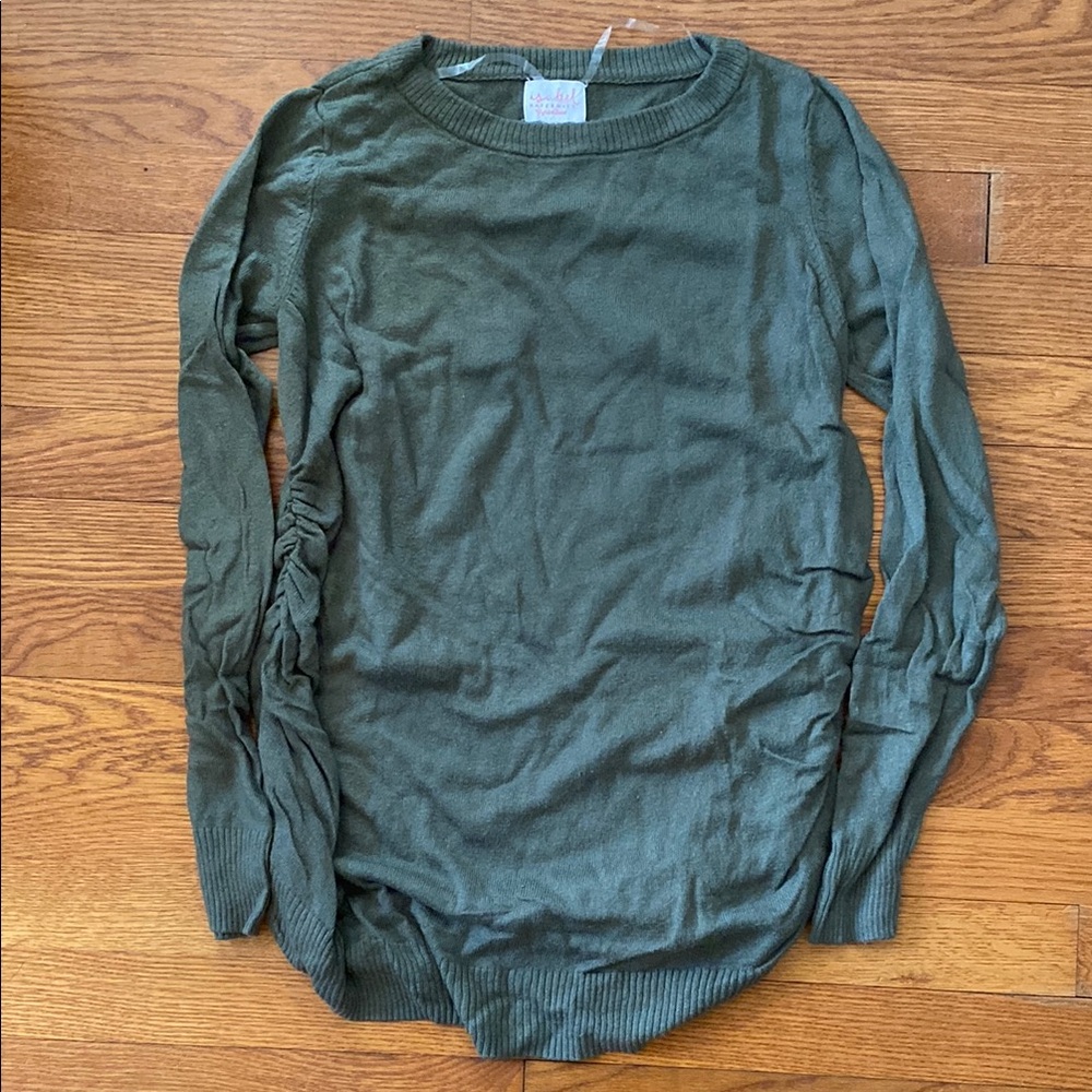 Isabel Maternity by Ingrid & Isabel Green Crew Neck Sweater